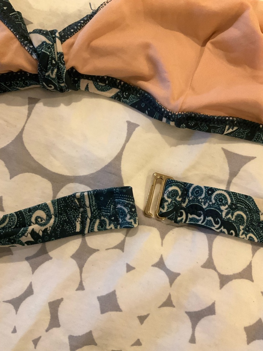 J. Crew Dark Green and Cream Paisley Bikini - Picture 5 of 5